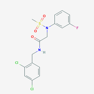 molecular formula C16H15Cl2FN2O3S B426545 N-(2,4-dichlorobenzyl)-2-[3-fluoro(methylsulfonyl)anilino]acetamide 