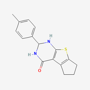 molecular formula C16H16N2OS B4265455 2-(4-methylphenyl)-1,2,3,5,6,7-hexahydro-4H-cyclopenta[4,5]thieno[2,3-d]pyrimidin-4-one 