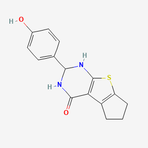 molecular formula C15H14N2O2S B4265459 2-(4-hydroxyphenyl)-1,2,3,5,6,7-hexahydro-4H-cyclopenta[4,5]thieno[2,3-d]pyrimidin-4-one CAS No. 438215-53-3