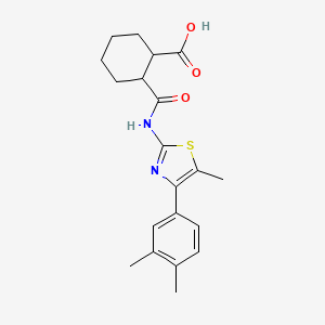 molecular formula C20H24N2O3S B4265474 2-({[4-(3,4-dimethylphenyl)-5-methyl-1,3-thiazol-2-yl]amino}carbonyl)cyclohexanecarboxylic acid 