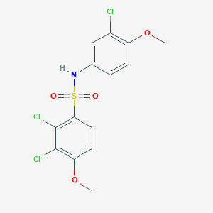 molecular formula C14H12Cl3NO4S B426548 2,3-dichloro-N-(3-chloro-4-methoxyphenyl)-4-methoxybenzenesulfonamide 
