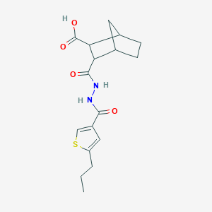 molecular formula C17H22N2O4S B4265482 3-({2-[(5-propyl-3-thienyl)carbonyl]hydrazino}carbonyl)bicyclo[2.2.1]heptane-2-carboxylic acid 