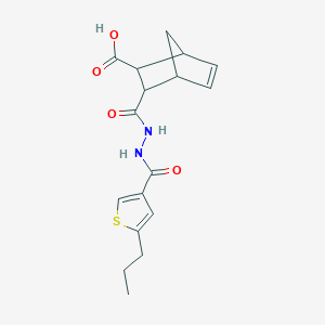 molecular formula C17H20N2O4S B4265483 3-({2-[(5-propyl-3-thienyl)carbonyl]hydrazino}carbonyl)bicyclo[2.2.1]hept-5-ene-2-carboxylic acid 