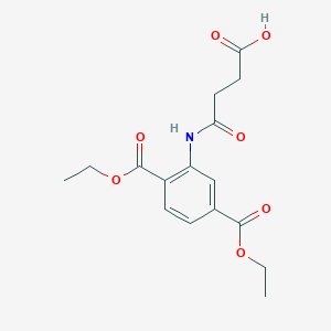 molecular formula C16H19NO7 B4265492 4-{[2,5-bis(ethoxycarbonyl)phenyl]amino}-4-oxobutanoic acid 