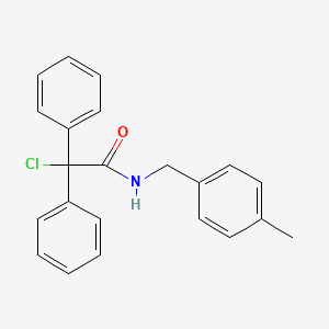 molecular formula C22H20ClNO B4265499 2-chloro-N-(4-methylbenzyl)-2,2-diphenylacetamide 