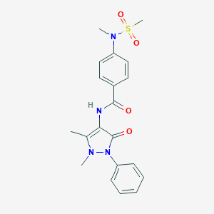 molecular formula C20H22N4O4S B426550 N-(1,5-dimethyl-3-oxo-2-phenyl-2,3-dihydro-1H-pyrazol-4-yl)-4-[methyl(methylsulfonyl)amino]benzamide 