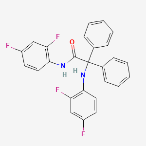 molecular formula C26H18F4N2O B4265500 N-(2,4-difluorophenyl)-2-[(2,4-difluorophenyl)amino]-2,2-diphenylacetamide 