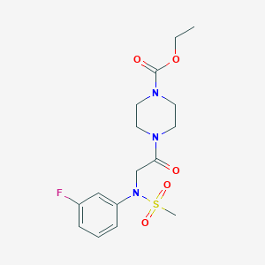 molecular formula C16H22FN3O5S B426551 Ethyl 4-{[3-fluoro(methylsulfonyl)anilino]acetyl}-1-piperazinecarboxylate CAS No. 573936-58-0