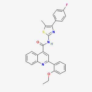 molecular formula C28H22FN3O2S B4265514 2-(2-ethoxyphenyl)-N-[4-(4-fluorophenyl)-5-methyl-1,3-thiazol-2-yl]-4-quinolinecarboxamide 