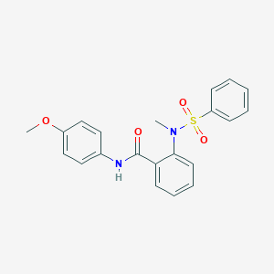 molecular formula C21H20N2O4S B426552 N-(4-methoxyphenyl)-2-[methyl(phenylsulfonyl)amino]benzamide 