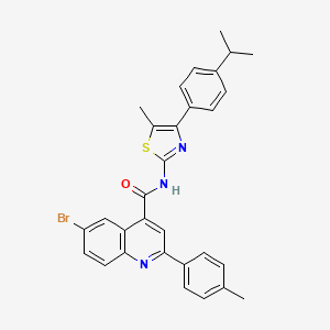 molecular formula C30H26BrN3OS B4265527 6-bromo-N-[4-(4-isopropylphenyl)-5-methyl-1,3-thiazol-2-yl]-2-(4-methylphenyl)-4-quinolinecarboxamide 