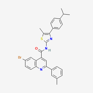 molecular formula C30H26BrN3OS B4265534 6-bromo-N-[4-(4-isopropylphenyl)-5-methyl-1,3-thiazol-2-yl]-2-(3-methylphenyl)-4-quinolinecarboxamide 
