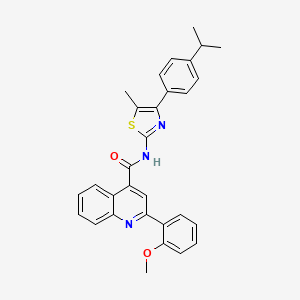 molecular formula C30H27N3O2S B4265536 N-[4-(4-isopropylphenyl)-5-methyl-1,3-thiazol-2-yl]-2-(2-methoxyphenyl)-4-quinolinecarboxamide CAS No. 438219-51-3