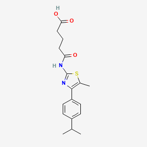 molecular formula C18H22N2O3S B4265553 5-{[4-(4-isopropylphenyl)-5-methyl-1,3-thiazol-2-yl]amino}-5-oxopentanoic acid 