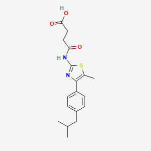molecular formula C18H22N2O3S B4265575 4-{[4-(4-isobutylphenyl)-5-methyl-1,3-thiazol-2-yl]amino}-4-oxobutanoic acid 