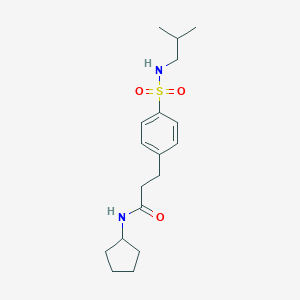 molecular formula C18H28N2O3S B426559 N-cyclopentyl-3-{4-[(isobutylamino)sulfonyl]phenyl}propanamide 
