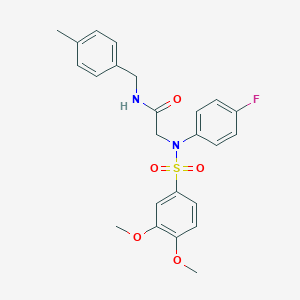 2-{[(3,4-dimethoxyphenyl)sulfonyl]-4-fluoroanilino}-N-(4-methylbenzyl)acetamide