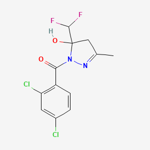 molecular formula C12H10Cl2F2N2O2 B4265605 1-(2,4-dichlorobenzoyl)-5-(difluoromethyl)-3-methyl-4,5-dihydro-1H-pyrazol-5-ol 