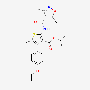 molecular formula C23H26N2O5S B4265606 isopropyl 2-{[(3,5-dimethyl-4-isoxazolyl)carbonyl]amino}-4-(4-ethoxyphenyl)-5-methyl-3-thiophenecarboxylate CAS No. 438219-87-5
