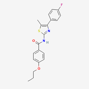 molecular formula C20H19FN2O2S B4265607 N-[4-(4-fluorophenyl)-5-methyl-1,3-thiazol-2-yl]-4-propoxybenzamide 