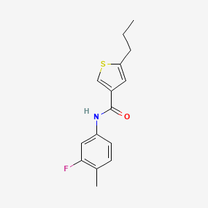 molecular formula C15H16FNOS B4265657 N-(3-fluoro-4-methylphenyl)-5-propyl-3-thiophenecarboxamide 
