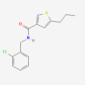 molecular formula C15H16ClNOS B4265661 N-(2-chlorobenzyl)-5-propyl-3-thiophenecarboxamide 