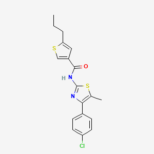 molecular formula C18H17ClN2OS2 B4265669 N-[4-(4-chlorophenyl)-5-methyl-1,3-thiazol-2-yl]-5-propyl-3-thiophenecarboxamide 