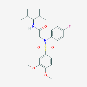 2-{[(3,4-dimethoxyphenyl)sulfonyl]-4-fluoroanilino}-N-(1-isopropyl-2-methylpropyl)acetamide