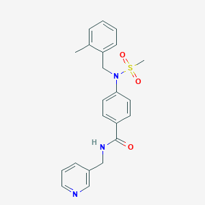 molecular formula C22H23N3O3S B426569 4-[(2-methylbenzyl)(methylsulfonyl)amino]-N-(3-pyridinylmethyl)benzamide 