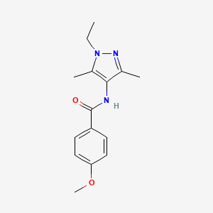 molecular formula C15H19N3O2 B4265699 N-(1-ethyl-3,5-dimethyl-1H-pyrazol-4-yl)-4-methoxybenzamide 