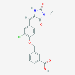 molecular formula C20H17ClN2O5 B426570 3-({2-Chloro-4-[(1-ethyl-2,5-dioxo-4-imidazolidinylidene)methyl]phenoxy}methyl)benzoic acid 