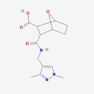 molecular formula C14H19N3O4 B4265708 3-({[(1,3-dimethyl-1H-pyrazol-4-yl)methyl]amino}carbonyl)-7-oxabicyclo[2.2.1]heptane-2-carboxylic acid 