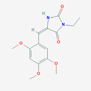 molecular formula C15H18N2O5 B426572 (5E)-3-ethyl-5-(2,4,5-trimethoxybenzylidene)imidazolidine-2,4-dione 