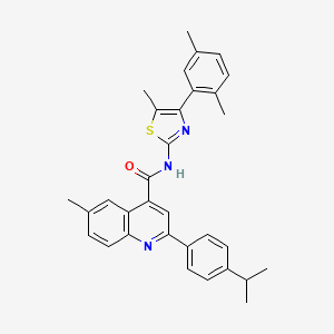 molecular formula C32H31N3OS B4265720 N-[4-(2,5-dimethylphenyl)-5-methyl-1,3-thiazol-2-yl]-2-(4-isopropylphenyl)-6-methyl-4-quinolinecarboxamide CAS No. 438219-99-9