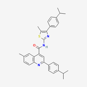 2-(4-isopropylphenyl)-N-[4-(4-isopropylphenyl)-5-methyl-1,3-thiazol-2-yl]-6-methyl-4-quinolinecarboxamide