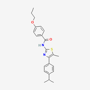 molecular formula C23H26N2O2S B4265732 N-[4-(4-isopropylphenyl)-5-methyl-1,3-thiazol-2-yl]-4-propoxybenzamide 