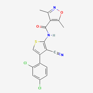 molecular formula C17H11Cl2N3O2S B4265735 N-[3-cyano-4-(2,4-dichlorophenyl)-2-thienyl]-3,5-dimethyl-4-isoxazolecarboxamide 