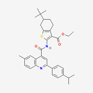 ethyl 6-tert-butyl-2-({[2-(4-isopropylphenyl)-6-methyl-4-quinolinyl]carbonyl}amino)-4,5,6,7-tetrahydro-1-benzothiophene-3-carboxylate
