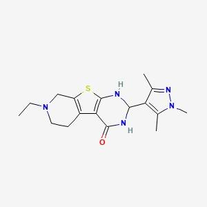 molecular formula C17H23N5OS B4265751 7-ethyl-2-(1,3,5-trimethyl-1H-pyrazol-4-yl)-2,3,5,6,7,8-hexahydropyrido[4',3':4,5]thieno[2,3-d]pyrimidin-4(1H)-one 