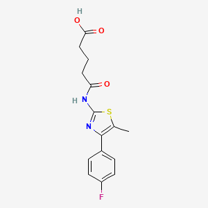 molecular formula C15H15FN2O3S B4265775 5-{[4-(4-fluorophenyl)-5-methyl-1,3-thiazol-2-yl]amino}-5-oxopentanoic acid 