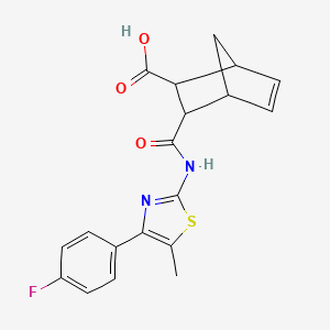 molecular formula C19H17FN2O3S B4265782 3-({[4-(4-fluorophenyl)-5-methyl-1,3-thiazol-2-yl]amino}carbonyl)bicyclo[2.2.1]hept-5-ene-2-carboxylic acid 