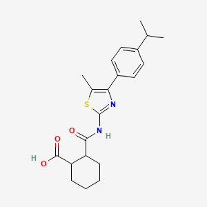 molecular formula C21H26N2O3S B4265784 2-({[4-(4-isopropylphenyl)-5-methyl-1,3-thiazol-2-yl]amino}carbonyl)cyclohexanecarboxylic acid 