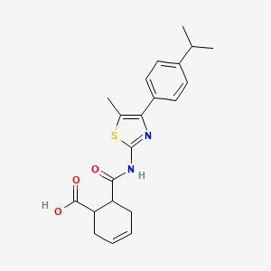 molecular formula C21H24N2O3S B4265787 6-({[4-(4-isopropylphenyl)-5-methyl-1,3-thiazol-2-yl]amino}carbonyl)-3-cyclohexene-1-carboxylic acid 
