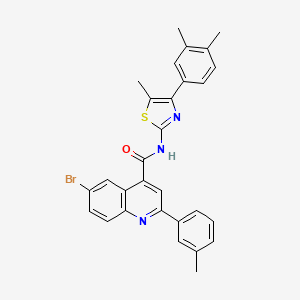 molecular formula C29H24BrN3OS B4265798 6-bromo-N-[4-(3,4-dimethylphenyl)-5-methyl-1,3-thiazol-2-yl]-2-(3-methylphenyl)-4-quinolinecarboxamide 
