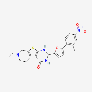 molecular formula C22H22N4O4S B4265809 7-ethyl-2-[5-(2-methyl-4-nitrophenyl)-2-furyl]-2,3,5,6,7,8-hexahydropyrido[4',3':4,5]thieno[2,3-d]pyrimidin-4(1H)-one 