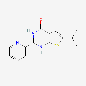 molecular formula C14H15N3OS B4265811 6-isopropyl-2-(2-pyridinyl)-2,3-dihydrothieno[2,3-d]pyrimidin-4(1H)-one 