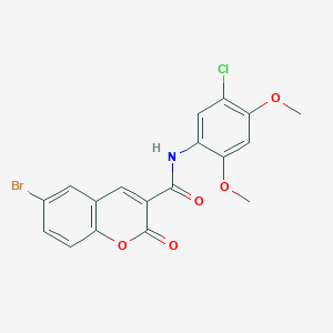 molecular formula C18H13BrClNO5 B4265818 6-bromo-N-(5-chloro-2,4-dimethoxyphenyl)-2-oxo-2H-chromene-3-carboxamide 