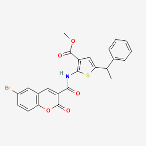 molecular formula C24H18BrNO5S B4265823 methyl 2-{[(6-bromo-2-oxo-2H-chromen-3-yl)carbonyl]amino}-5-(1-phenylethyl)-3-thiophenecarboxylate 