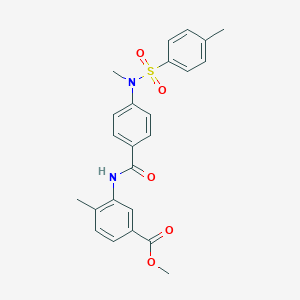 molecular formula C24H24N2O5S B426584 Methyl 4-methyl-3-{[(4-{methyl[(4-methylphenyl)sulfonyl]amino}phenyl)carbonyl]amino}benzoate 