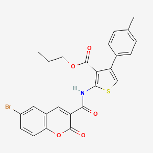 molecular formula C25H20BrNO5S B4265842 propyl 2-{[(6-bromo-2-oxo-2H-chromen-3-yl)carbonyl]amino}-4-(4-methylphenyl)-3-thiophenecarboxylate 